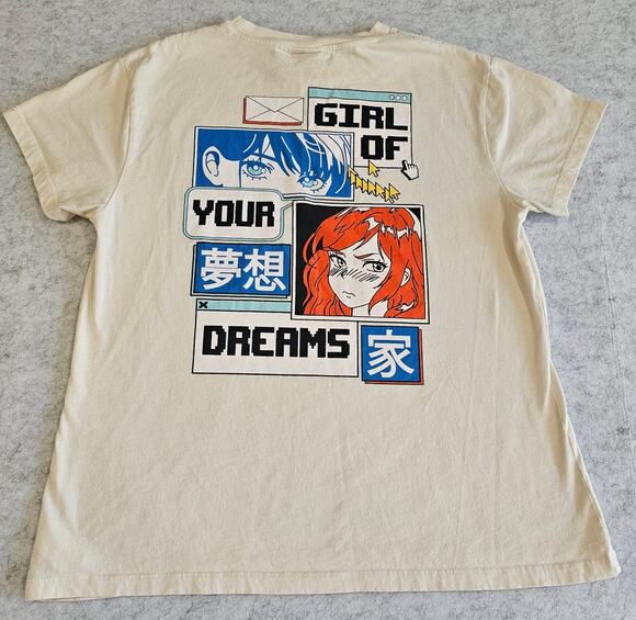 Skinny Dip Tops - Skinny Dip Girl Of Your Dreams Graphic T Shirt, Anime, Beige, New, Womens Sz L